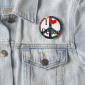 Badge Rond 5 Cm J'aime la paix (En situation)