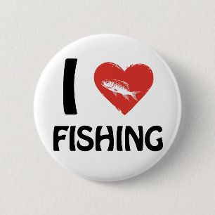Badge Rond 5 Cm J'aime la pêche
