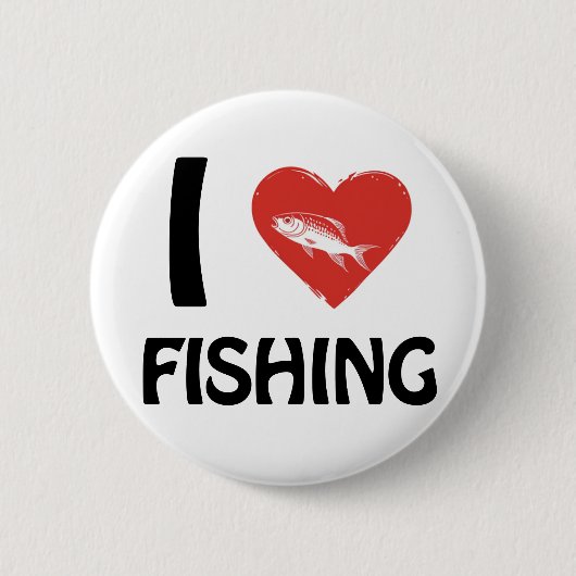 Badge Rond 5 Cm J'aime la pêche (Devant)