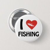 Badge Rond 5 Cm J'aime la pêche (Devant & derrière)