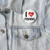 Badge Rond 5 Cm J'aime la pêche (En situation)