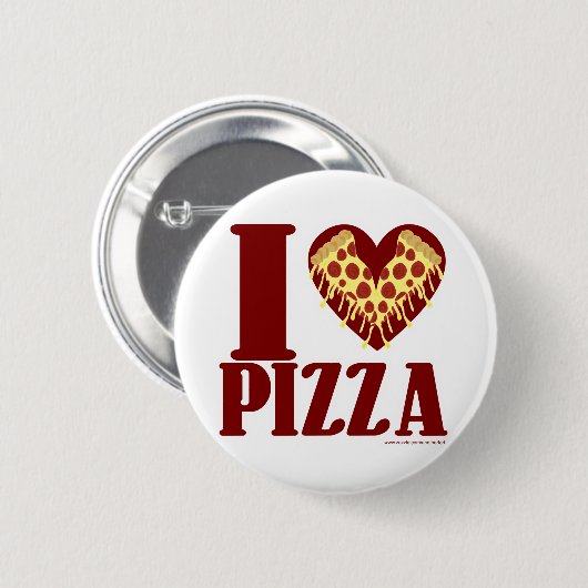 Badge Rond 5 Cm J'aime la pizza (Devant & derrière)
