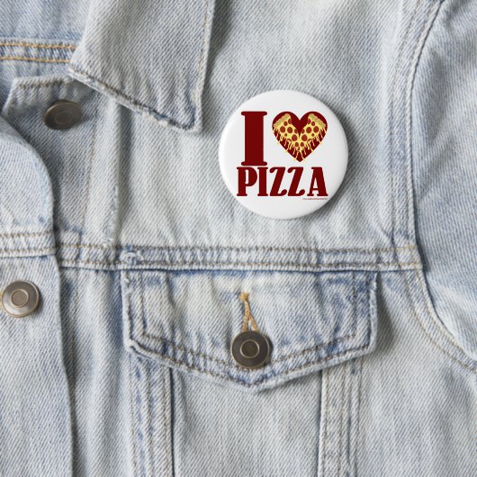 Badge Rond 5 Cm J'aime la pizza (En situation)