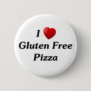 Badge Rond 5 Cm J'aime la pizza libre de gluten