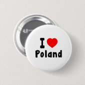 Badge Rond 5 Cm J'aime la Pologne (Devant & derrière)