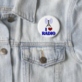 Badge Rond 5 Cm J'aime la radio (En situation)