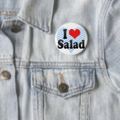 Badge Rond 5 Cm J'aime la salade (En situation)