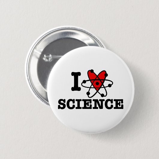 Badge Rond 5 Cm J'aime la science (Devant & derrière)