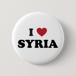 Badge Rond 5 Cm J'aime la Syrie