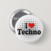 Badge Rond 5 Cm J'aime la techno (Devant & derrière)