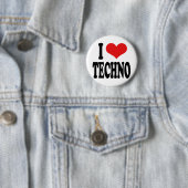 Badge Rond 5 Cm J'aime la techno (En situation)