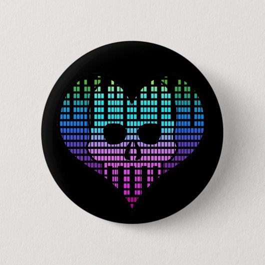 Badge Rond 5 Cm J'aime la techno d'Emo (Devant)