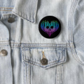Badge Rond 5 Cm J'aime la techno d'Emo (En situation)