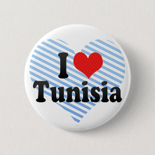 Badge Rond 5 Cm J'aime la Tunisie