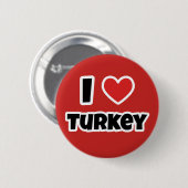 Badge Rond 5 Cm J'aime la Turquie (Devant & derrière)