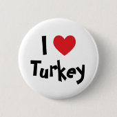 Badge Rond 5 Cm J'aime la Turquie (Devant)