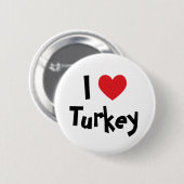 Badge Rond 5 Cm J'aime la Turquie (Devant & derrière)