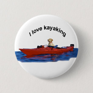 Badge Rond 5 Cm J'aime (laboratoire jaune) 2 kayaking