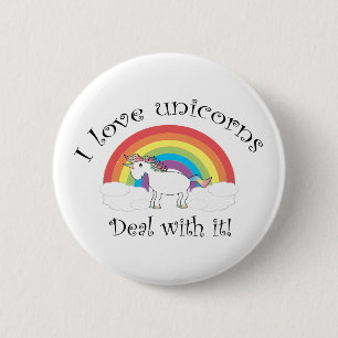 Badge Rond 5 Cm J'aime l'affaire de licornes avec elle !