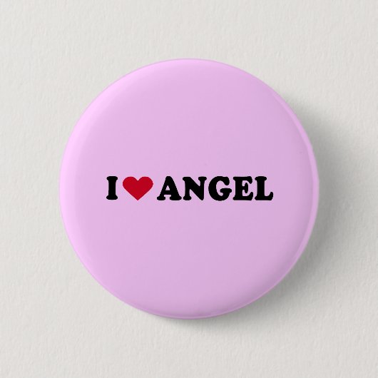 BADGE ROND 5 CM J'AIME L'ANGE (Devant)