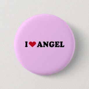 BADGE ROND 5 CM J'AIME L'ANGE