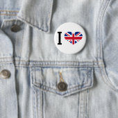 Badge Rond 5 Cm J'aime l'Angleterre (En situation)