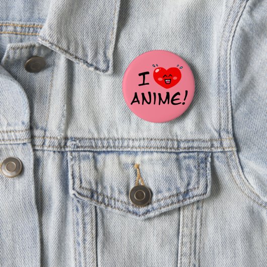 Badge Rond 5 Cm J'aime l'Anime (En situation)