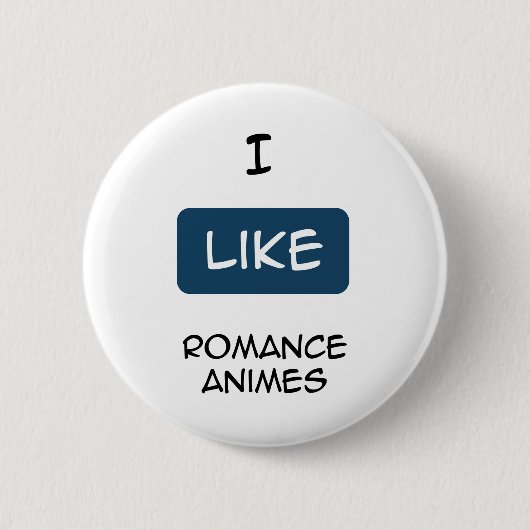 Badge Rond 5 Cm J'aime l'Anime Romance (Devant)