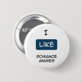 Badge Rond 5 Cm J'aime l'Anime Romance (Devant & derrière)