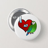 Badge Rond 5 Cm J'aime l'ara de mon Buffon (Devant & derrière)