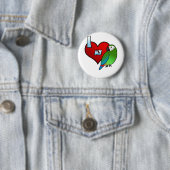 Badge Rond 5 Cm J'aime l'ara de mon Buffon (En situation)