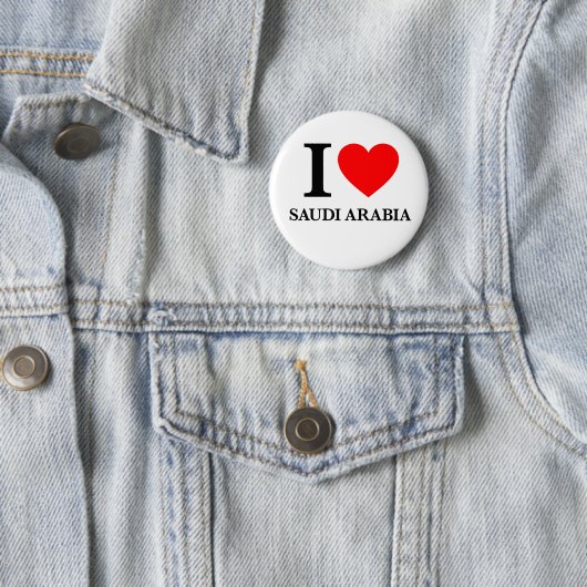 Badge Rond 5 Cm J'aime l'Arabie Saoudite (En situation)