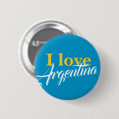 Badge Rond 5 Cm J'aime l'Argentine (Devant & derrière)