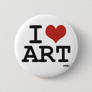 Badge Rond 5 Cm J'aime l'art