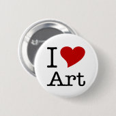 Badge Rond 5 Cm J'aime l'art (de coeur d'I) (Devant & derrière)