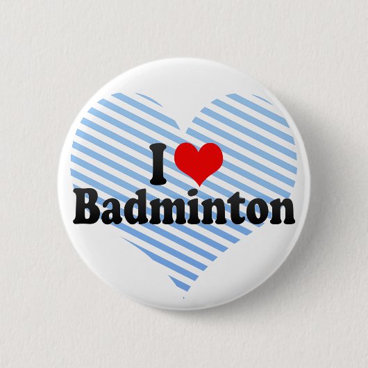 Badge Rond 5 Cm J'aime le badminton (Devant)