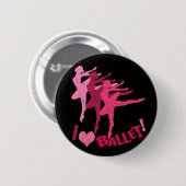 Badge Rond 5 Cm J'aime le ballet (Devant & derrière)