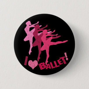 Badge Rond 5 Cm J'aime le ballet