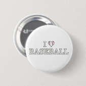 Badge Rond 5 Cm J'Aime Le Baseball (Devant & derrière)