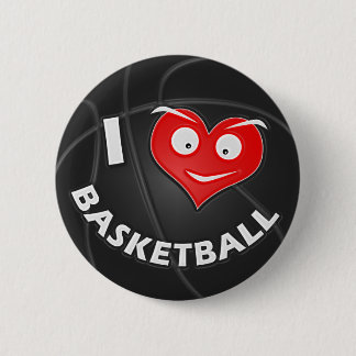 Badge Rond 5 Cm J'aime le basket-ball