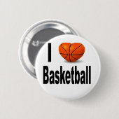 Badge Rond 5 Cm J'aime le basket-ball (Devant & derrière)