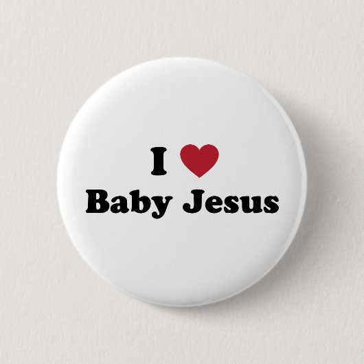 Badge Rond 5 Cm J'aime le bébé Jésus (Devant)