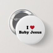 Badge Rond 5 Cm J'aime le bébé Jésus (Devant & derrière)
