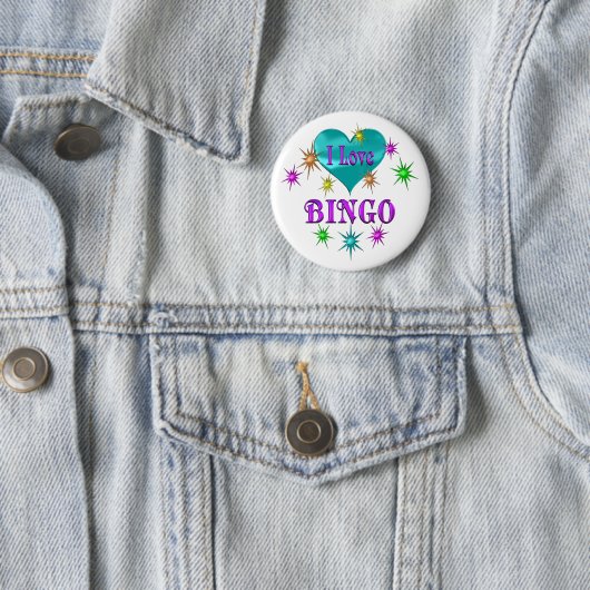 Badge Rond 5 Cm J'aime le bingo-test (En situation)