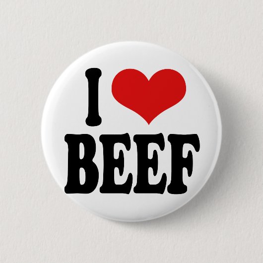 Badge Rond 5 Cm J'aime le boeuf (Devant)
