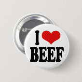Badge Rond 5 Cm J'aime le boeuf (Devant & derrière)