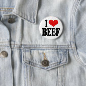 Badge Rond 5 Cm J'aime le boeuf (En situation)