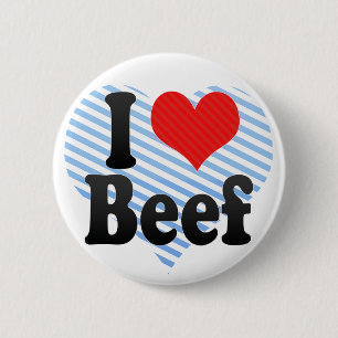 Badge Rond 5 Cm J'aime le boeuf