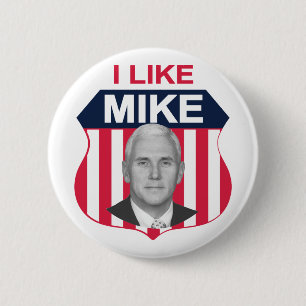 Badge Rond 5 Cm J'aime le bouclier de Mike