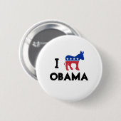 Badge Rond 5 Cm J'aime le bouton d'âne d'Obama (Devant & derrière)